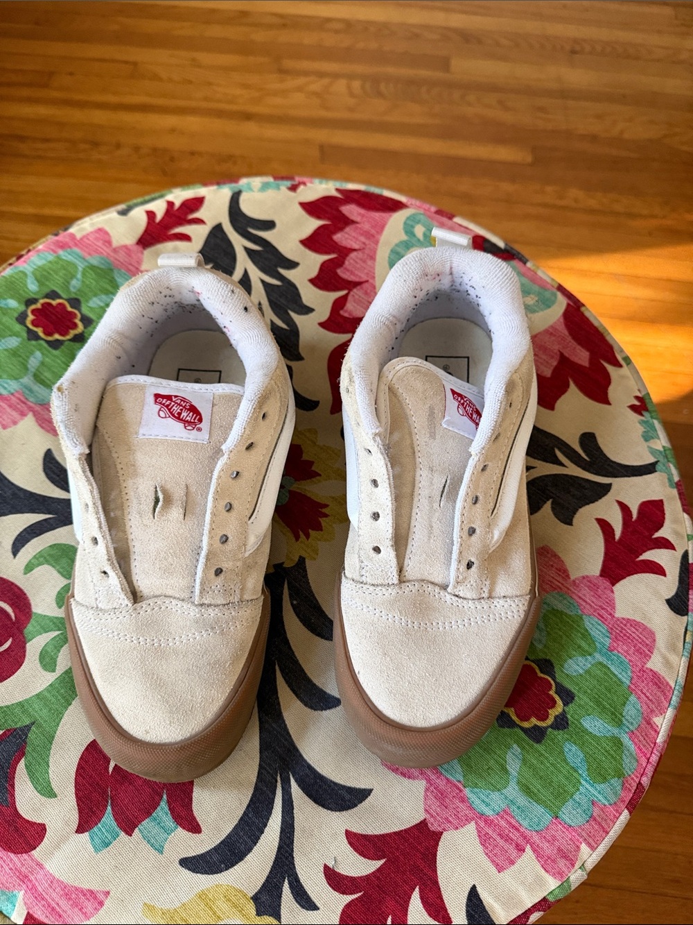 Vans Off-White Suede Low-Top Sneakers with Gum Sole